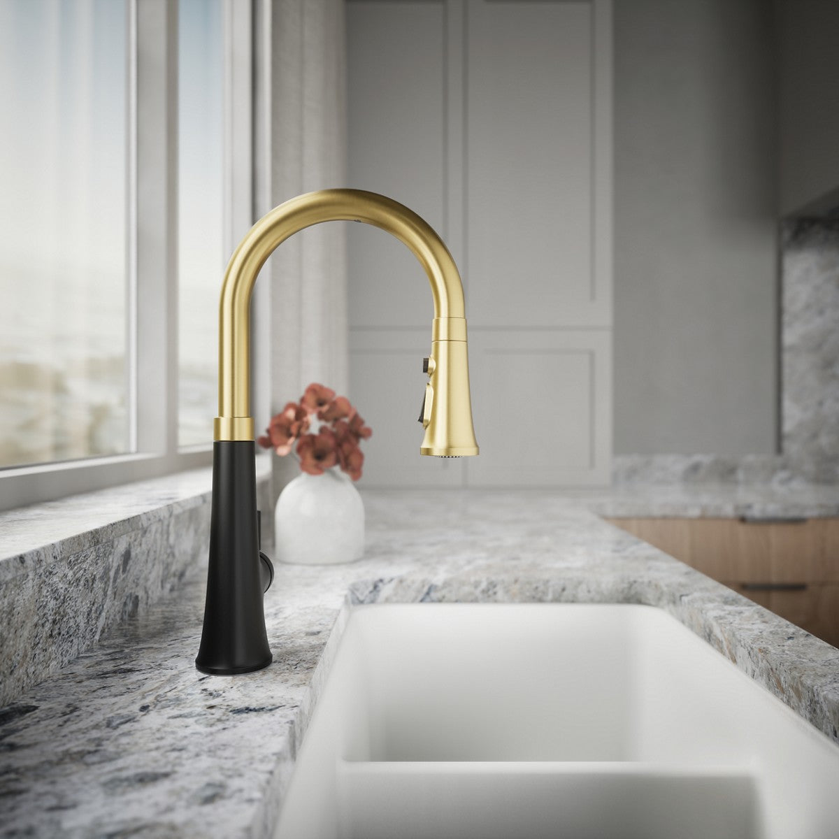 KOHLER K-23766 Tone Touchless pull-down kitchen sink faucet with three-function sprayhead