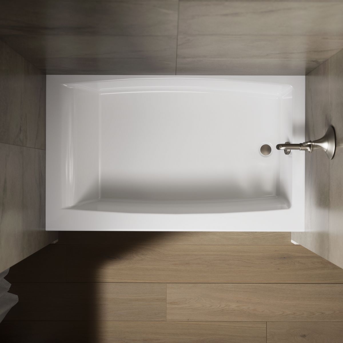 KOHLER K-26107-RA Entity 60" x 36" alcove bath with right drain