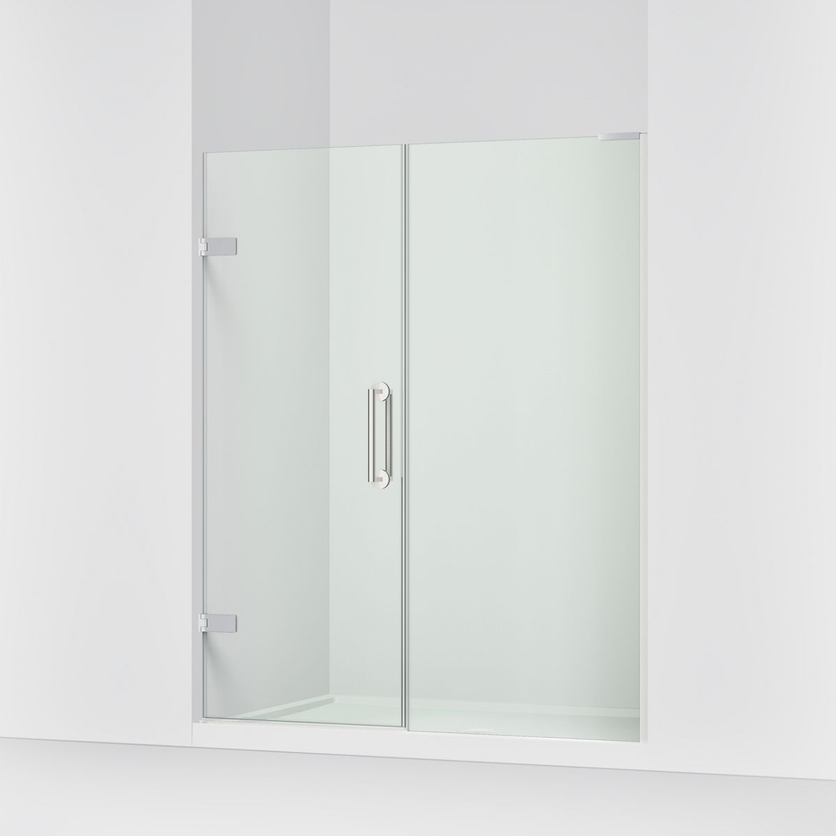 KOHLER K-27619-10L Components 58" – 58-3/4" W x 71-1/2" H frameless pivot shower door with 3/8" Crystal Clear glass and...