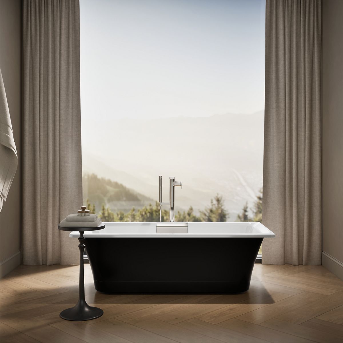 KOHLER K-29328-P5 Volute 63" x 28-3/8" freestanding bath with base