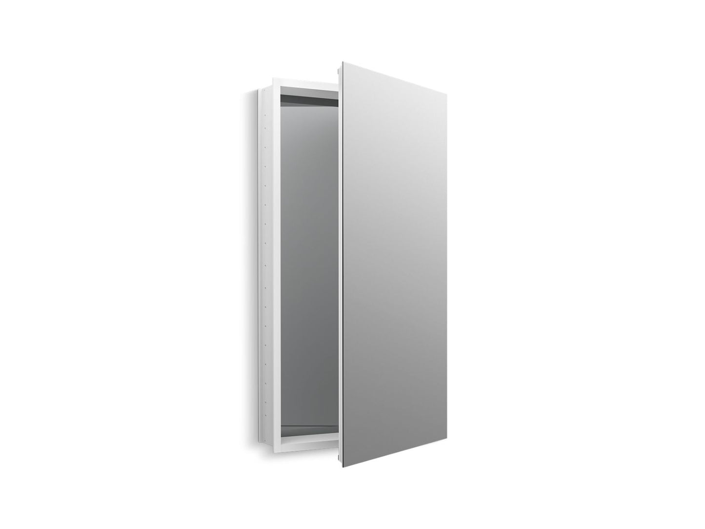 KOHLER K-2939-PG Catalan 20-1/8" W x 36-1/8" H aluminum single-door medicine cabinet with 170 degree hinge