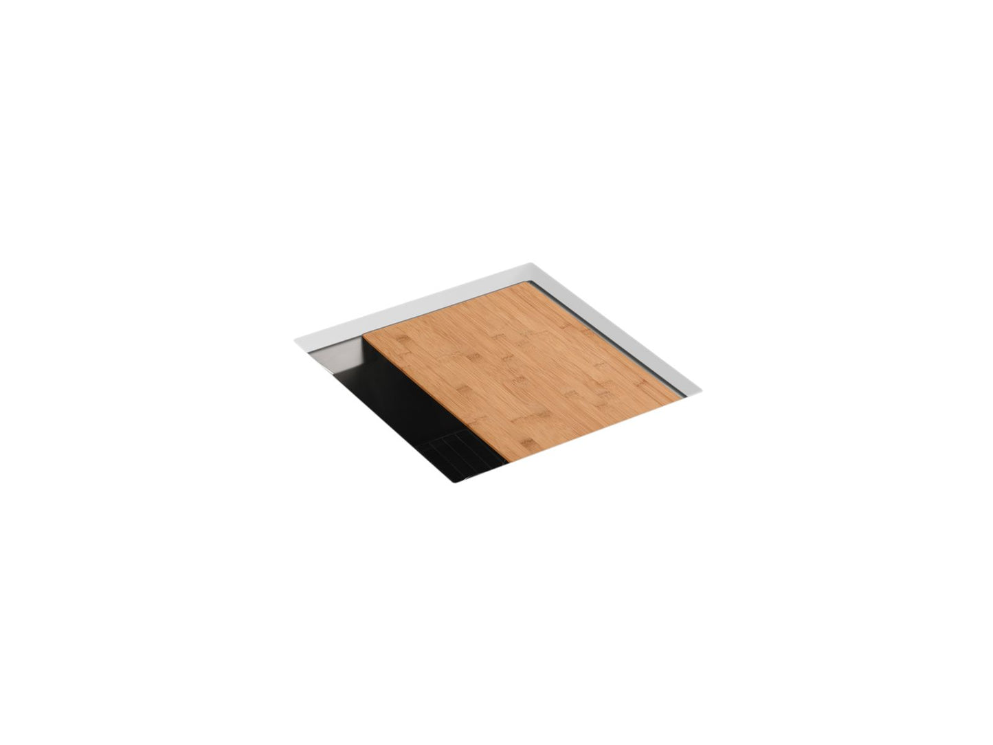 KOHLER K-3161-NA Poise 18" x 18" x 9-1/2" Undermount bar sink with rack and cutting board