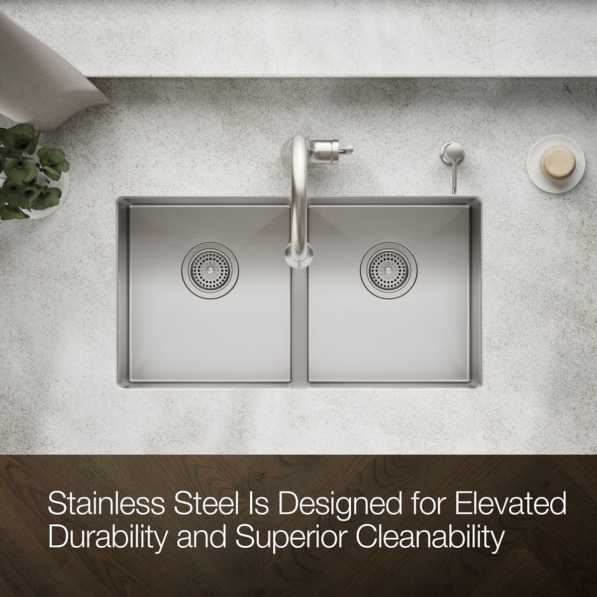 KOHLER Strive 29-1/2" undermount double-bowl kitchen sink
