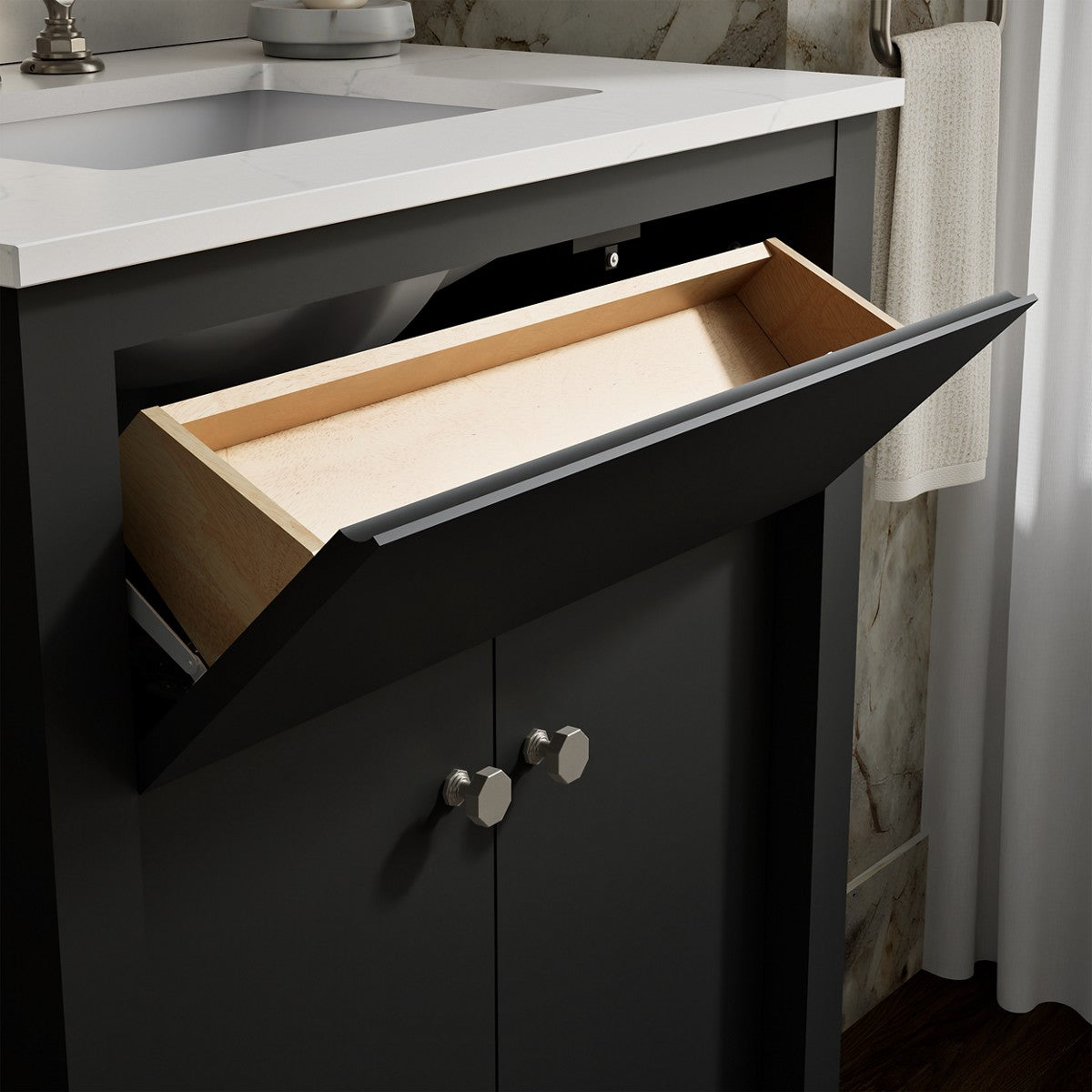 KOHLER K-33265 Alouette™ 30" Bathroom Vanity Cabinet with Sink and Quartz Top, dark warm grey - view 4