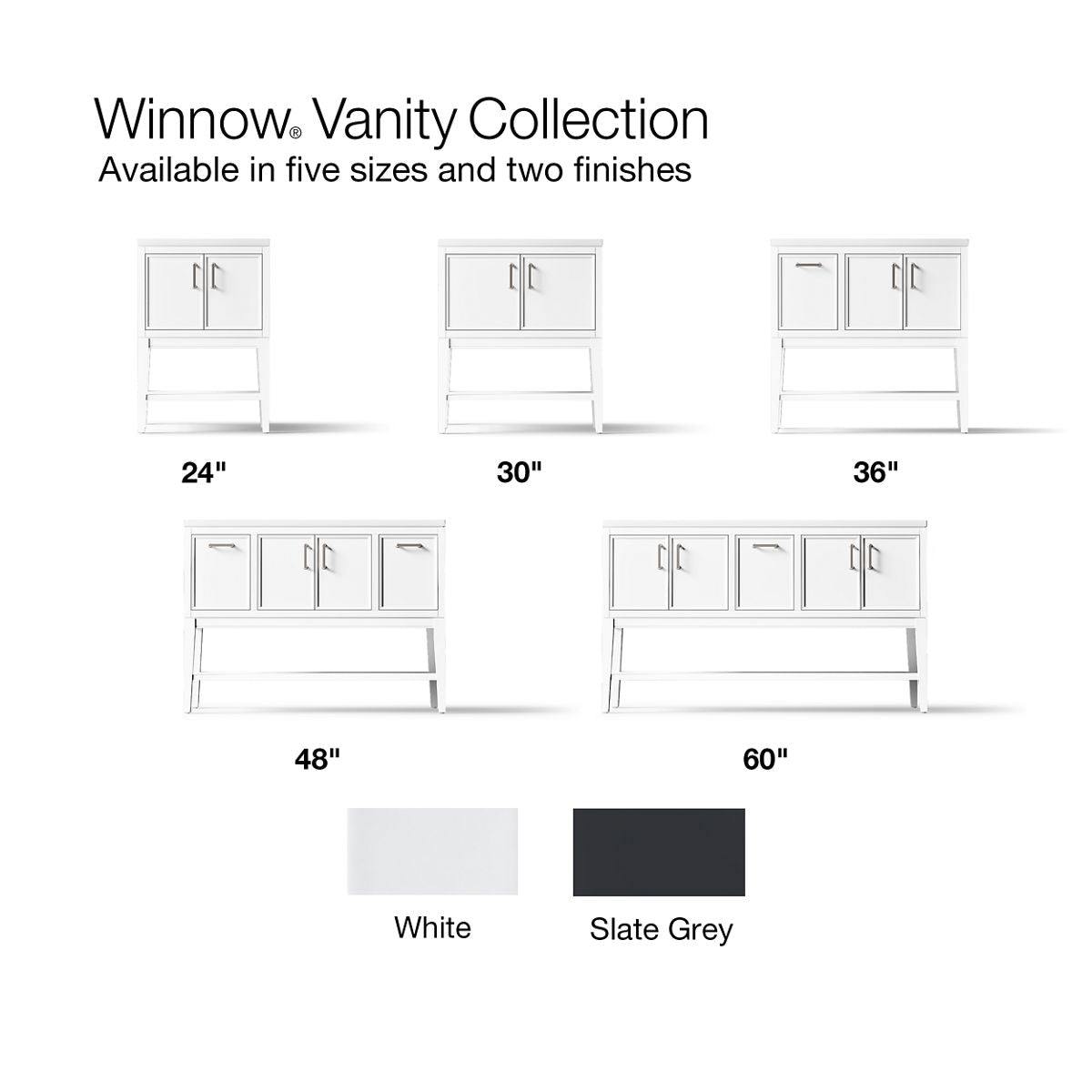 KOHLER K-33578-ASB Winnow 30" bathroom vanity cabinet with sink and quartz top