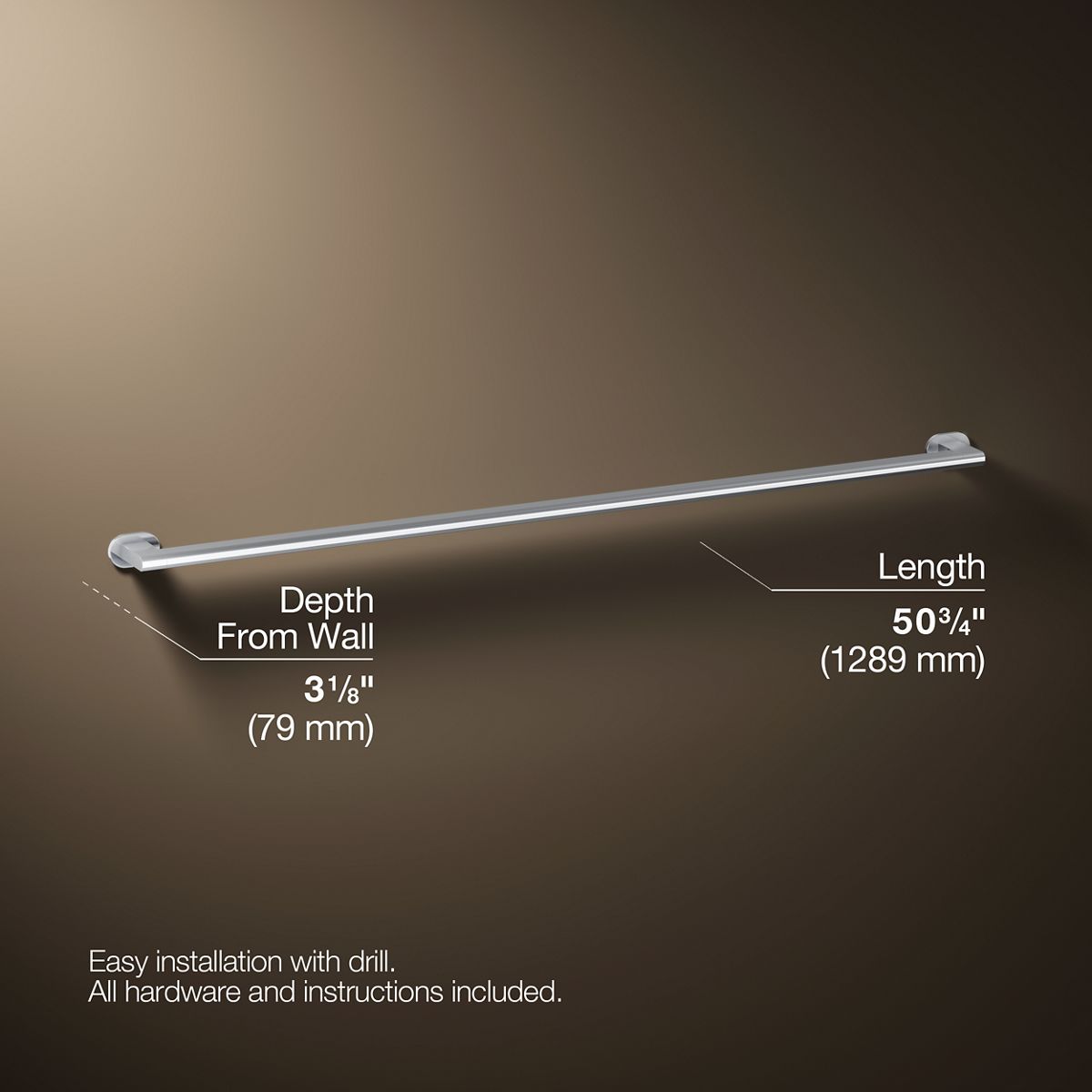 3/4 view of product with dimensions