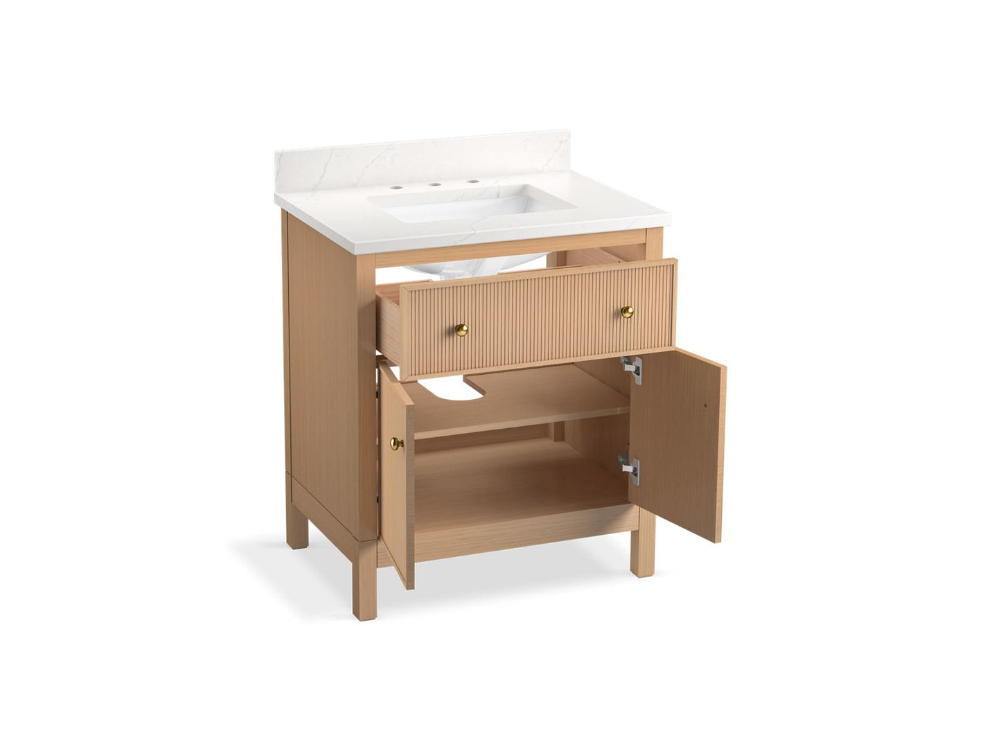 KOHLER K-35019 Malin by Studio McGee 30" bathroom vanity cabinet with sink and quartz top