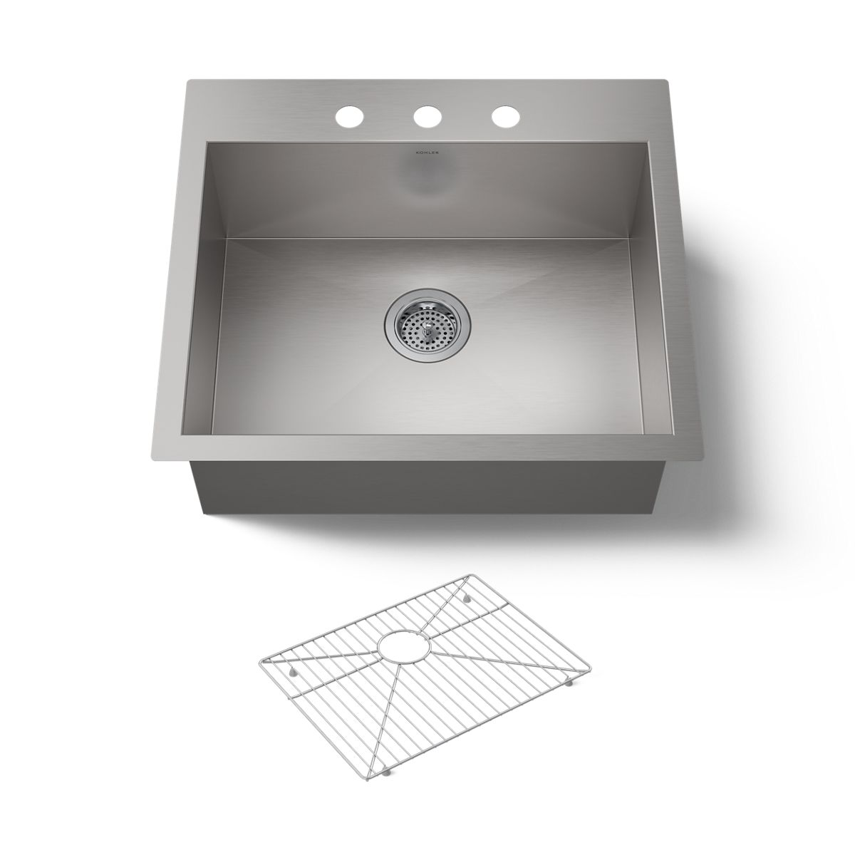 KOHLER K-3822-3 Vault 25" top-/undermount single-bowl kitchen sink