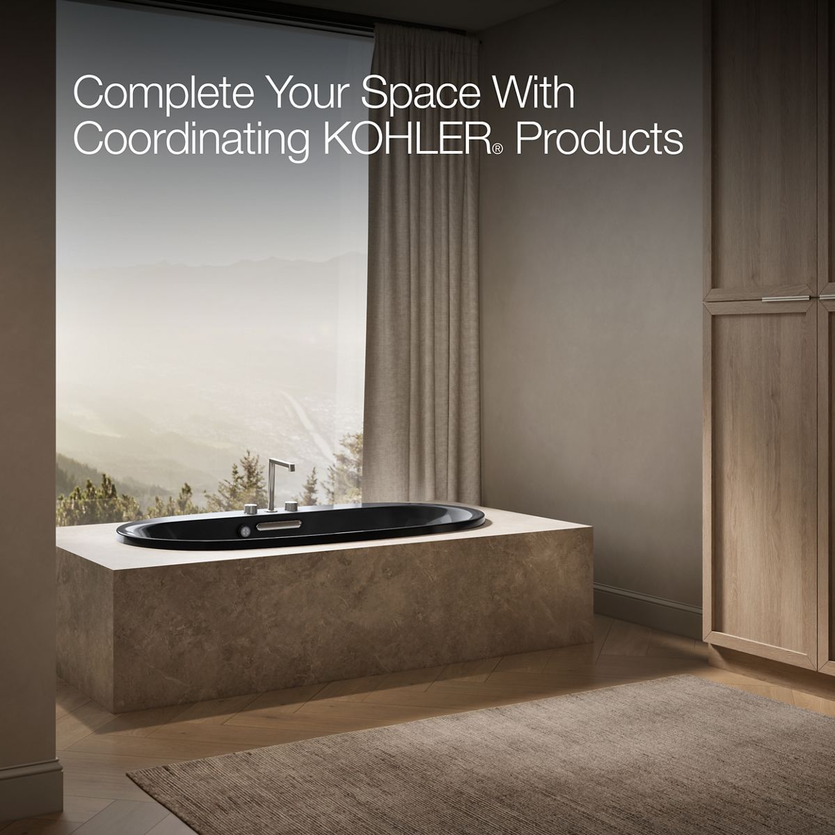 KOHLER K-5715-W1 Underscore 65-1/2" x 35-3/4" drop-in bath with Bask heated surface