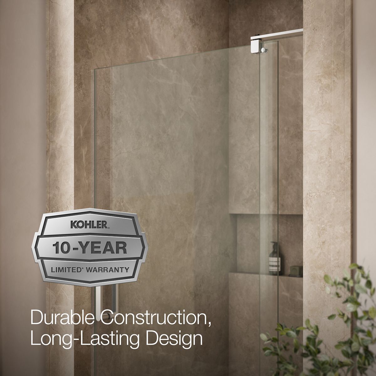 KOHLER K-707531-L Revel Pivot shower door, 70" H x 35-1/8 - 40" W, with 5/16" thick Crystal Clear glass