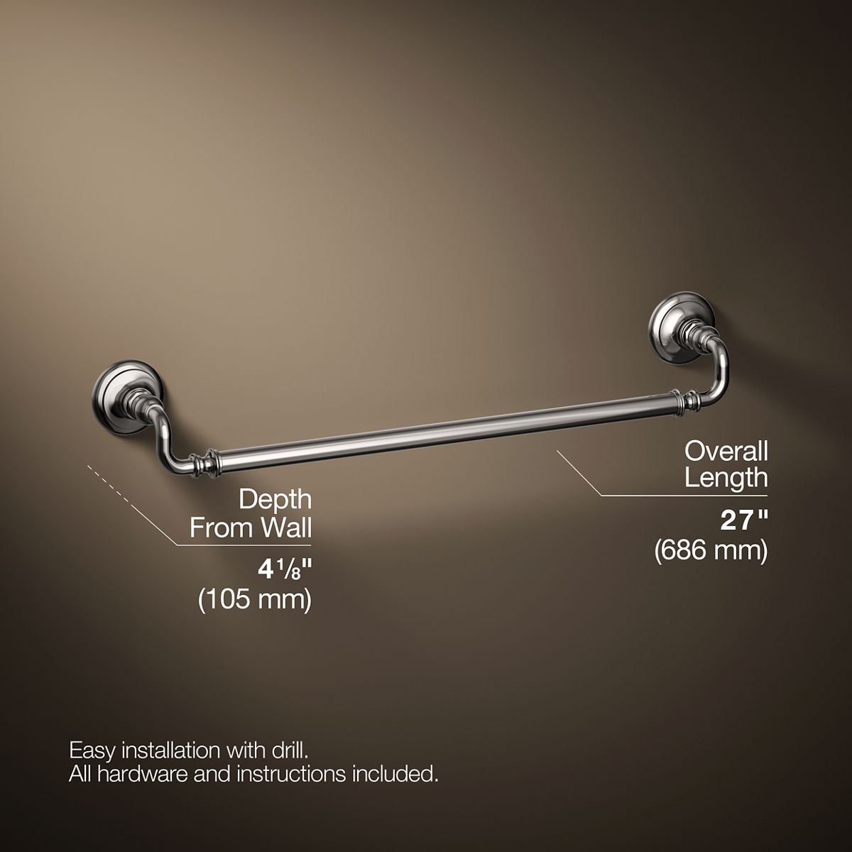 KOHLER K-72568 Artifacts 24" towel bar