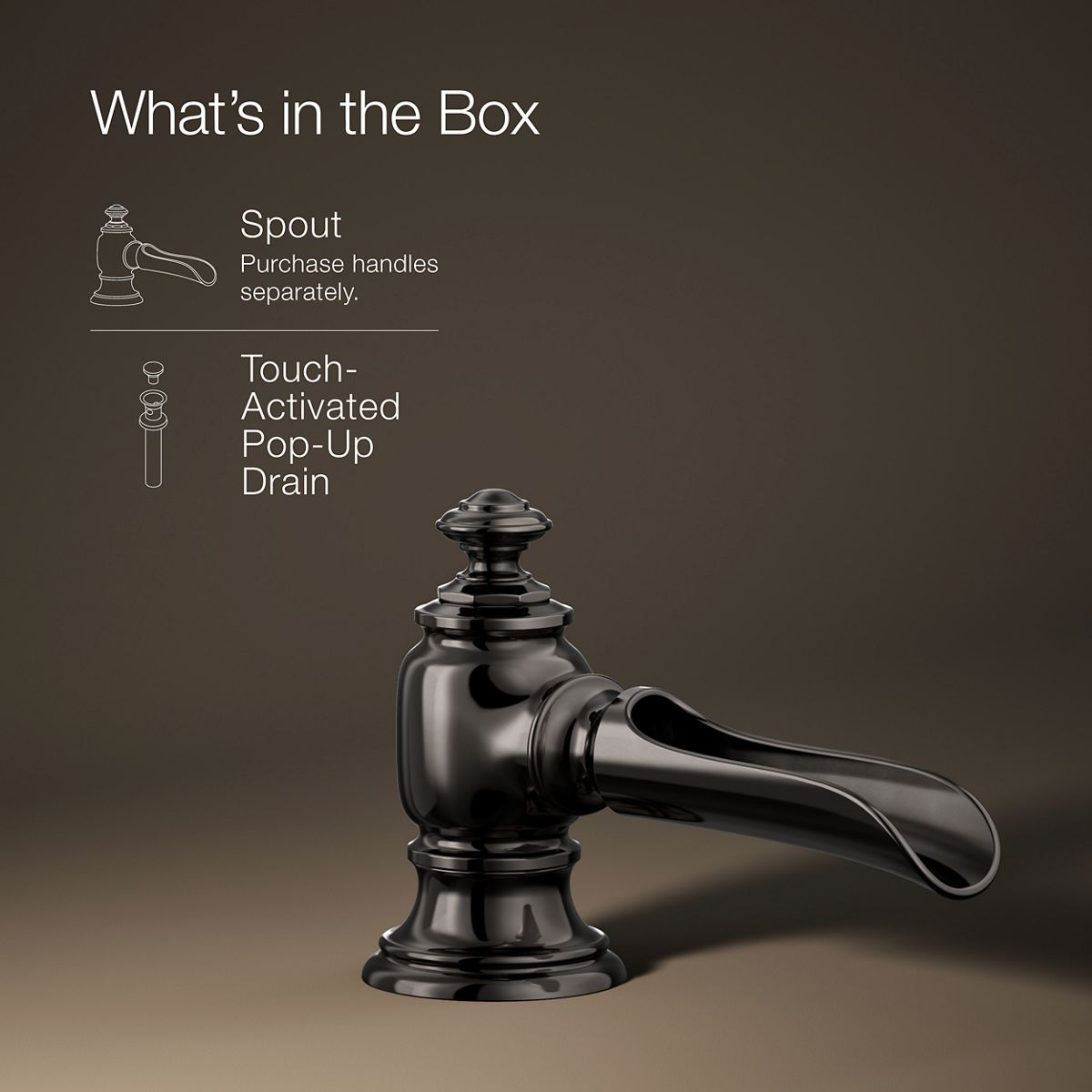 KOHLER K-72761 Artifacts with Flume design Bathroom sink faucet spout with Flume design, 1.2 gpm