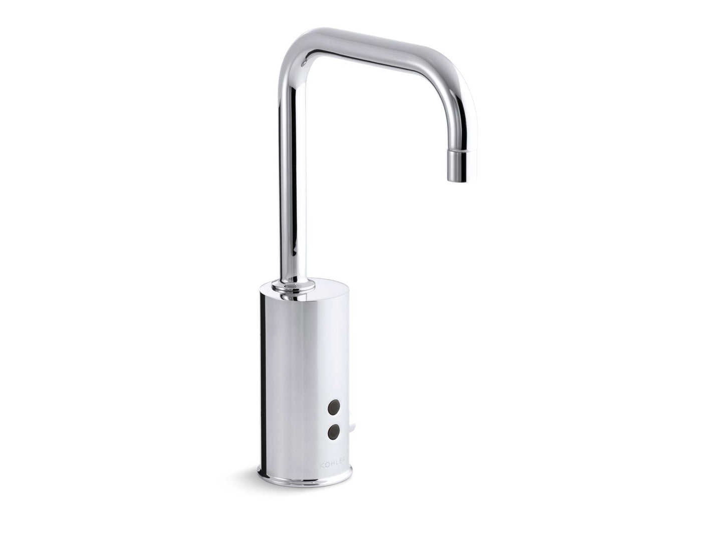 KOHLER K-7519 Gooseneck Widespread commercial lavatory faucet with sculpted lever handles, metal drain, red/blue indexing and vandal-resistant aerator