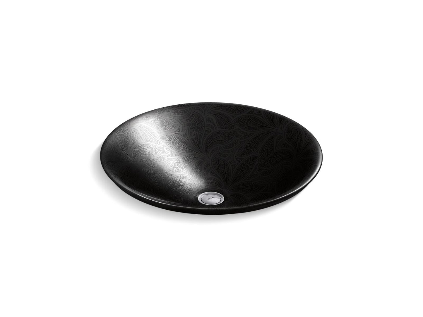 KOHLER K-75748-FP2 Sartorial Paisley Carillon 17-1/2" round drop-in bathroom sink, no overflow