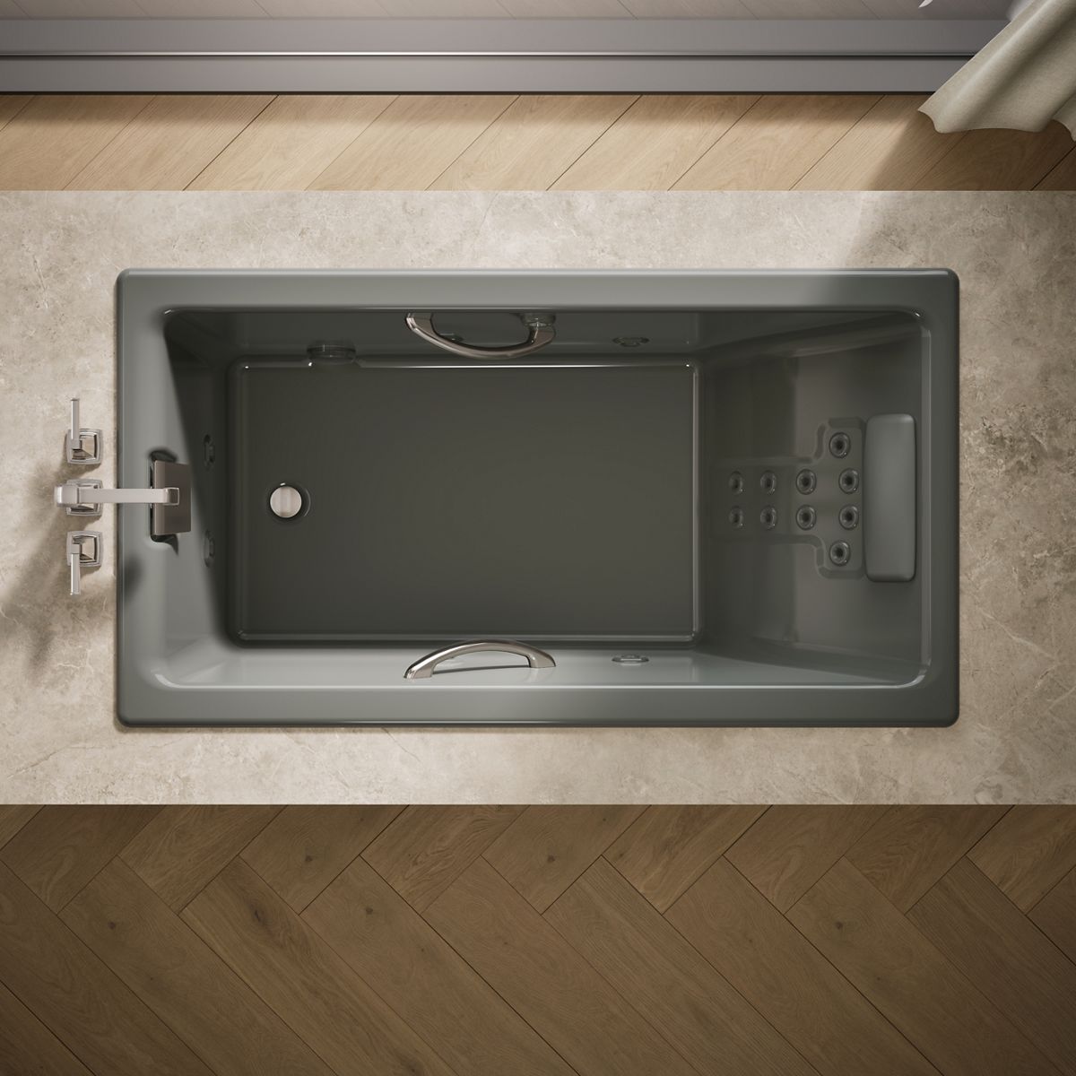 KOHLER K-856-M Tea-for-Two 66" x 36" drop-in whirlpool bath
