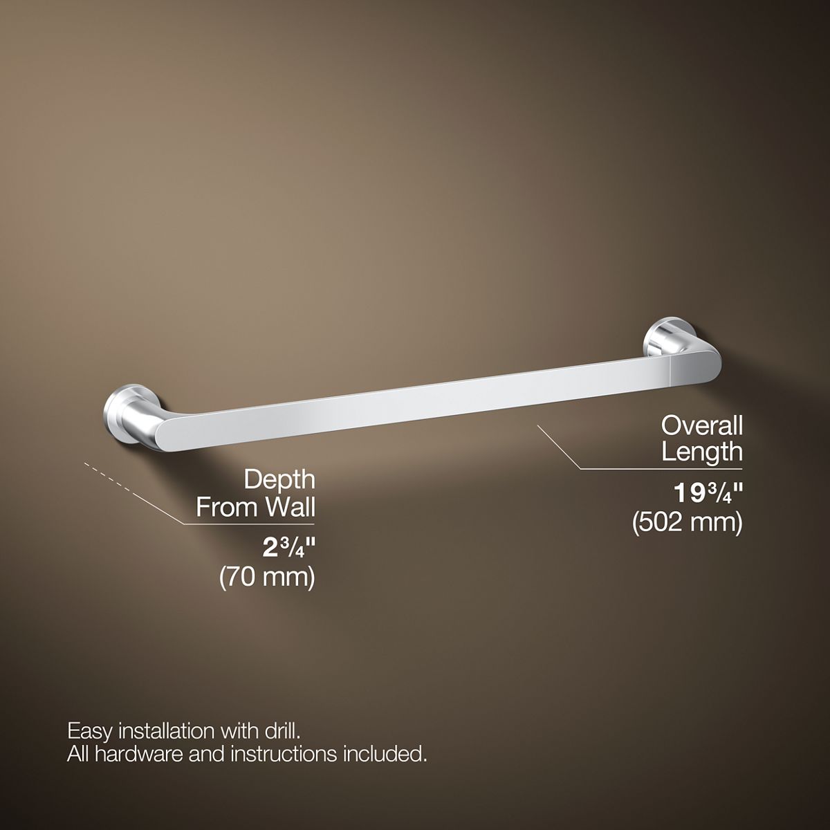 KOHLER K-97494 Avid 18" towel bar