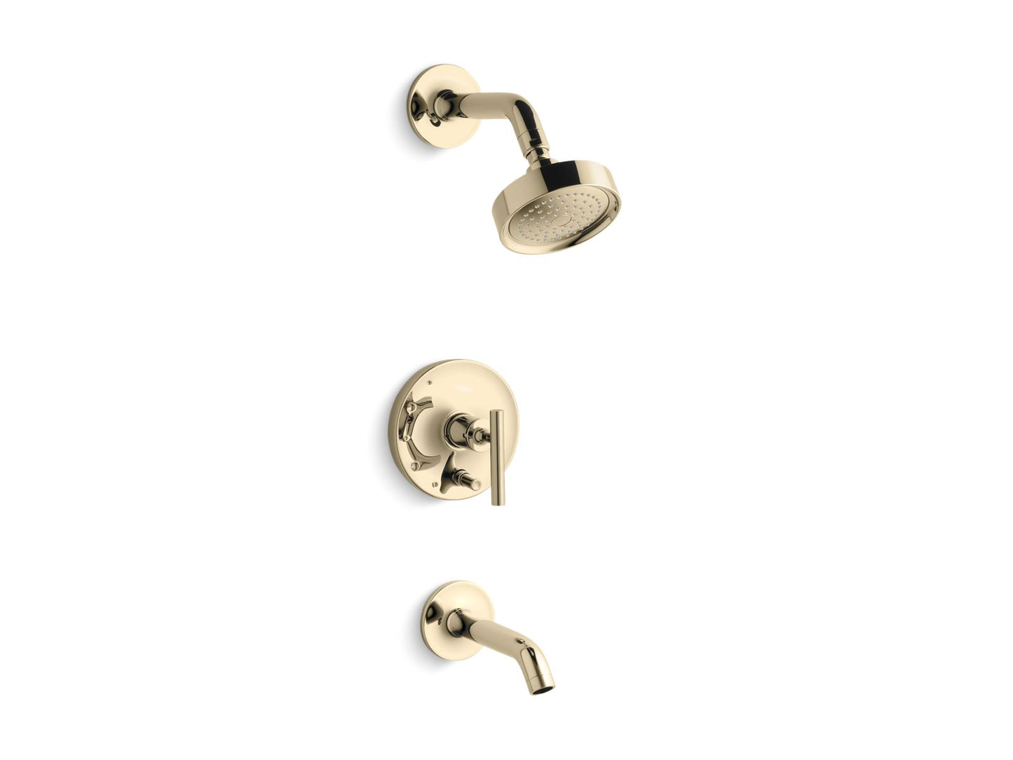 KOHLER Purist Rite-Temp bath and shower trim kit with push-button diverter and lever handle, 2.5 gpm