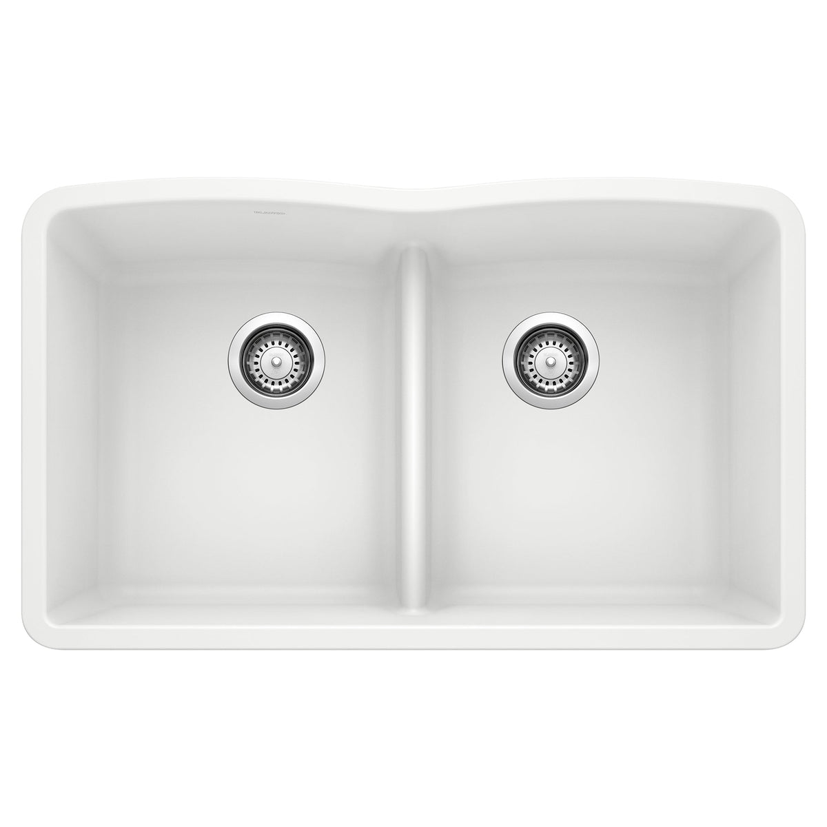 BLANCO 442074 Diamond Equal Double Bowl Kitchen Sink with Low Divide - White