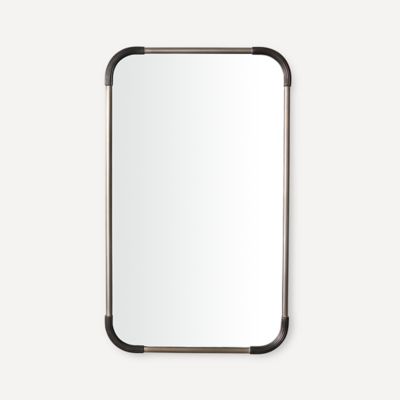 Robern CM2440M6968 Mixed Metal Mirror, 24" x 40" x 1-1/16", Brushed Pewter with Iron Black