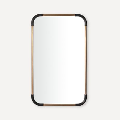 Robern CM2440M8788 Mixed Metal Mirror, 24" x 40" x 1-1/16", Aged Brass with Antique Bronze