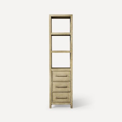Robern CSSK208020469 Skaarsgard Linen Cabinet, 20" x 80" x 16", Rustic Oak with Brushed Pewter