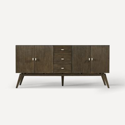 Robern CVWY7221269 Wyndale Vanity, 71" x 32-7/8" x 22-1/2", Dark Burnt Oak with Brushed Pewter, No Vanity Top