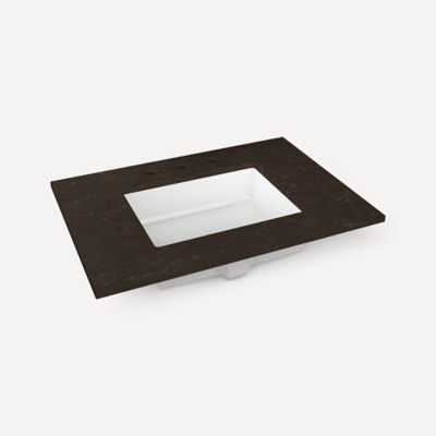 Robern TA30UCO97-8CS1 Quartz Stone Vanity Top, 30" x 1-1/8" x 23", Center Undercounter Sink, Calypso, Three Hole, for Sendai
