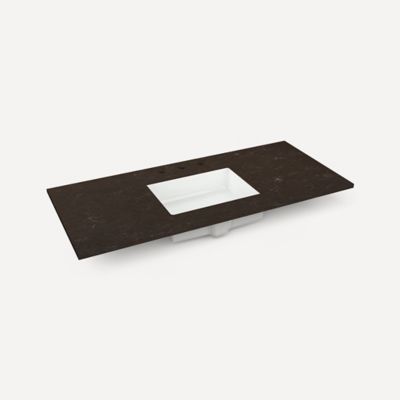 Robern TA48UCO97-8CS2 Quartz Stone Vanity Top, 48" x 1-1/8" x 23", Center Undercounter Sink, Calypso, Three Hole, for Sendai