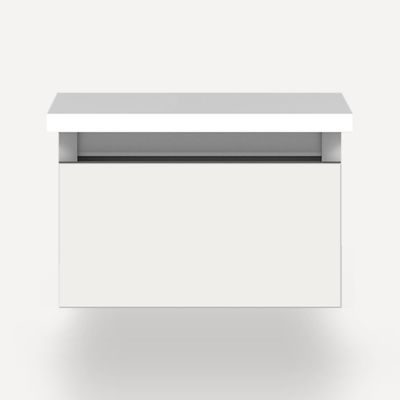 Robern VM12H1D21F19S 12" x 7-1/2" x 21", Satin White, Full Drawer, Selectable Night Light, 2700K/4000K Temperature (Warm/Cool