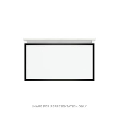 Robern VP30H2D21P11N83 Modular Vanity, 30" x 15" x 21", Tinted Gray Mirror, Matte Black Frame, Plumbing Drawer