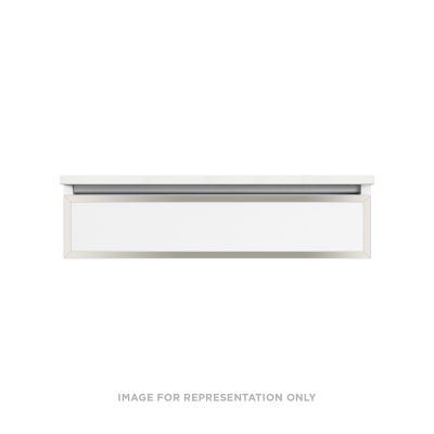 Robern VP36H1D21R26N77 Modular Vanity, 36" x 7-1/2" x 21", Matte White, Polished Nickel Frame, False Front Drawer