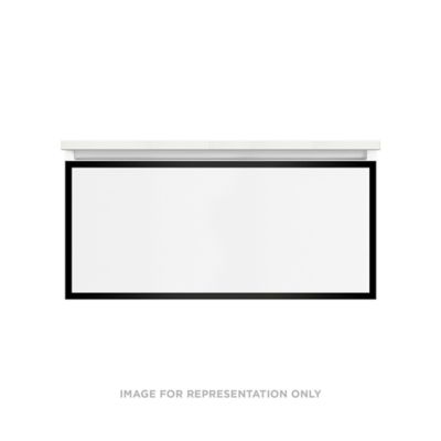 Robern VP36H2D21F27S83 Modular Vanity, 36" x 15" x 21", Matte Gray, Matte Black Frame, Full Drawer, Selectable Night Light, 2