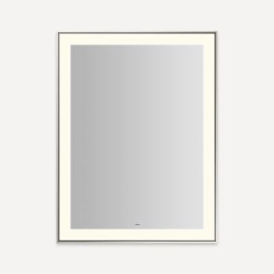 Robern YM3141RPSMD3K77 Sculpt Lighted Mirror, 31” x 41” x 2-1/4", Slim Museum Frame, Polished Nickel, Perimeter Light Pattern