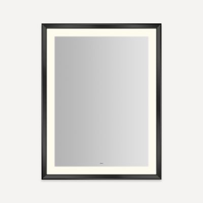 Robern YM3343RPCMD383 Sculpt Lighted Mirror, 33” x 43” x 2-5/16”, Chamfer Museum Frame, Matte Black, Perimeter Light Pattern,