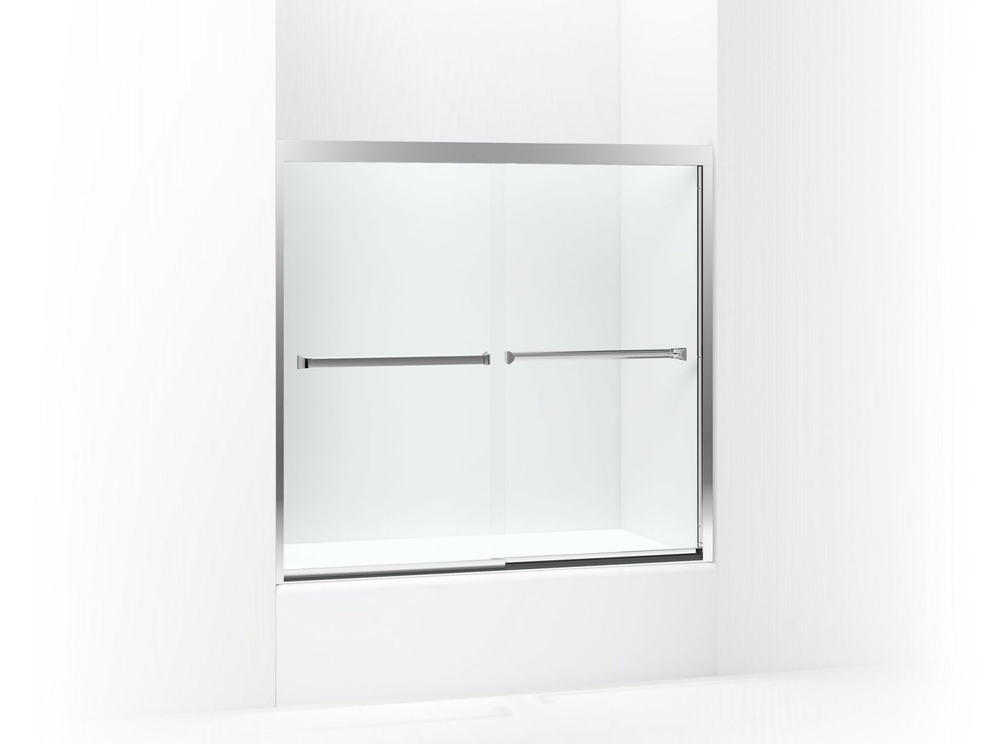 Sterling 581005-59 Meritor Frameless Sliding Bath Door 54-3/8"–59-3/8" W x 55-1/8" H, Silver