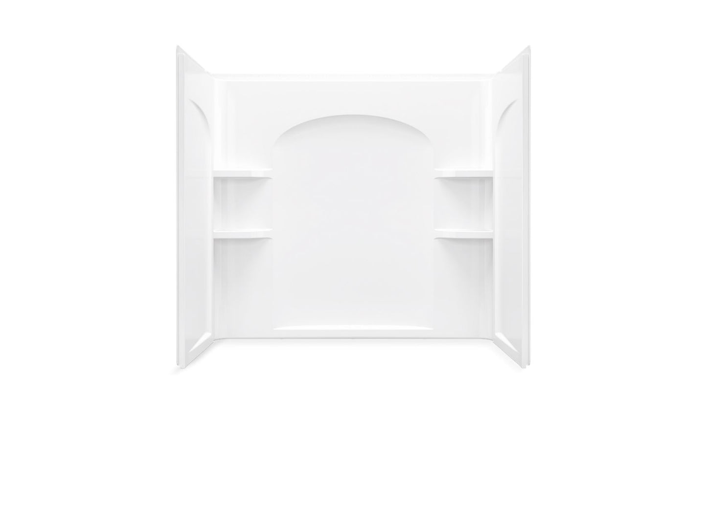 Sterling 71224106 Ensemble Curve 60" x 32" Vikrell®wall Set with Aging in Place Backerboards, White