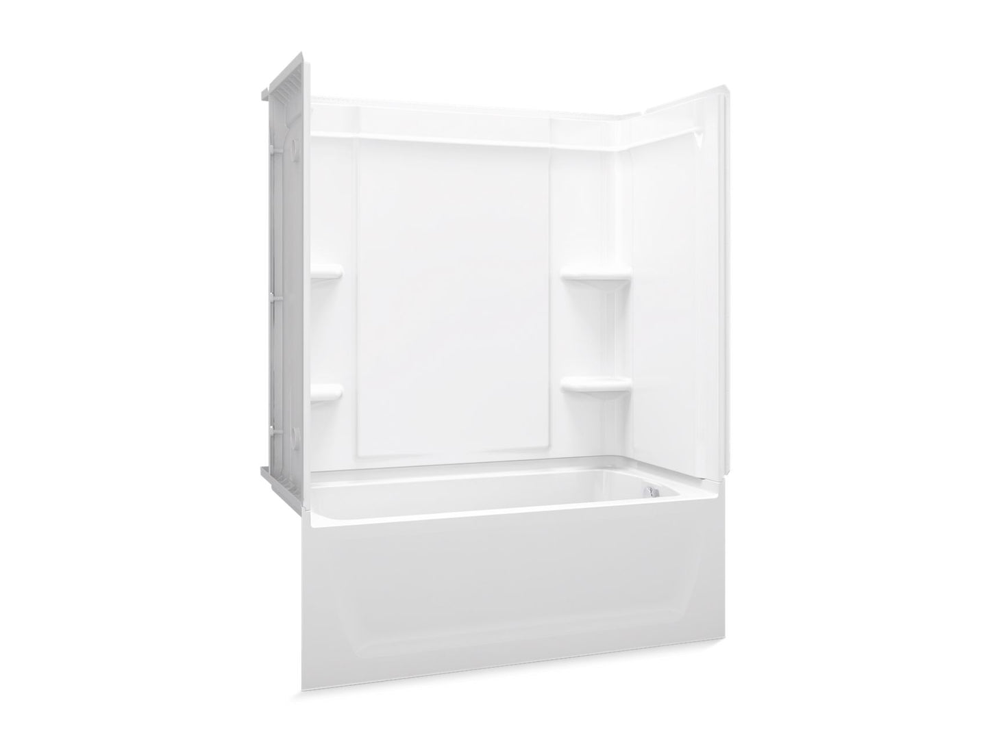 Sterling 71320122 Ensemble Medley 60" x 32" Vikrell® Bath/shower, Right Above-floor Drain, White