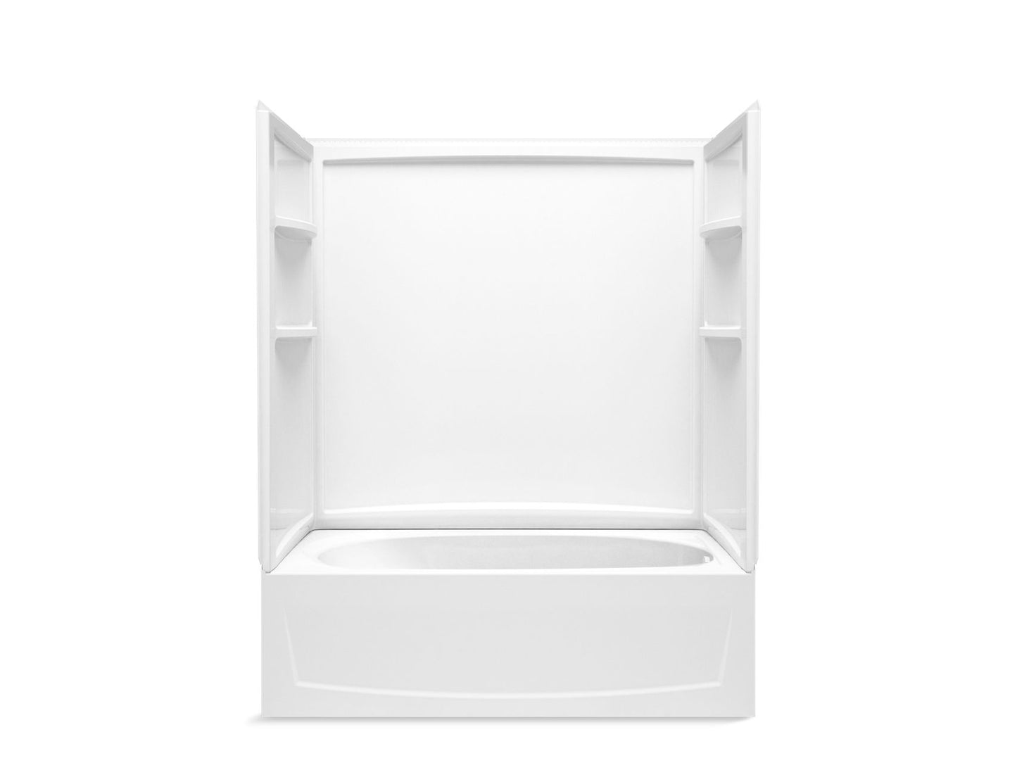 Sterling 71340128 Performa 2 60" x 29" Above-floor-drain Vikrell® Bath/shower with Aging in Place Backerboards, Right Drain,
