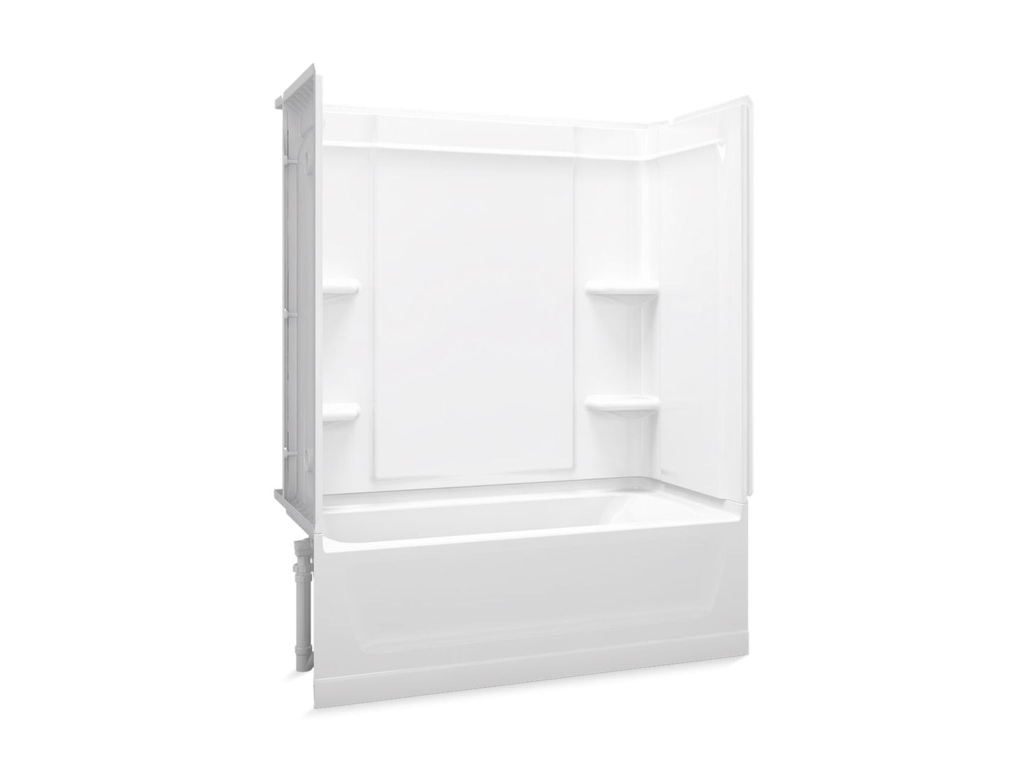 Sterling 71370112 Ensemble Medley 60" x 30" Vikrell® Bath/shower, Left Above-floor Drain, White