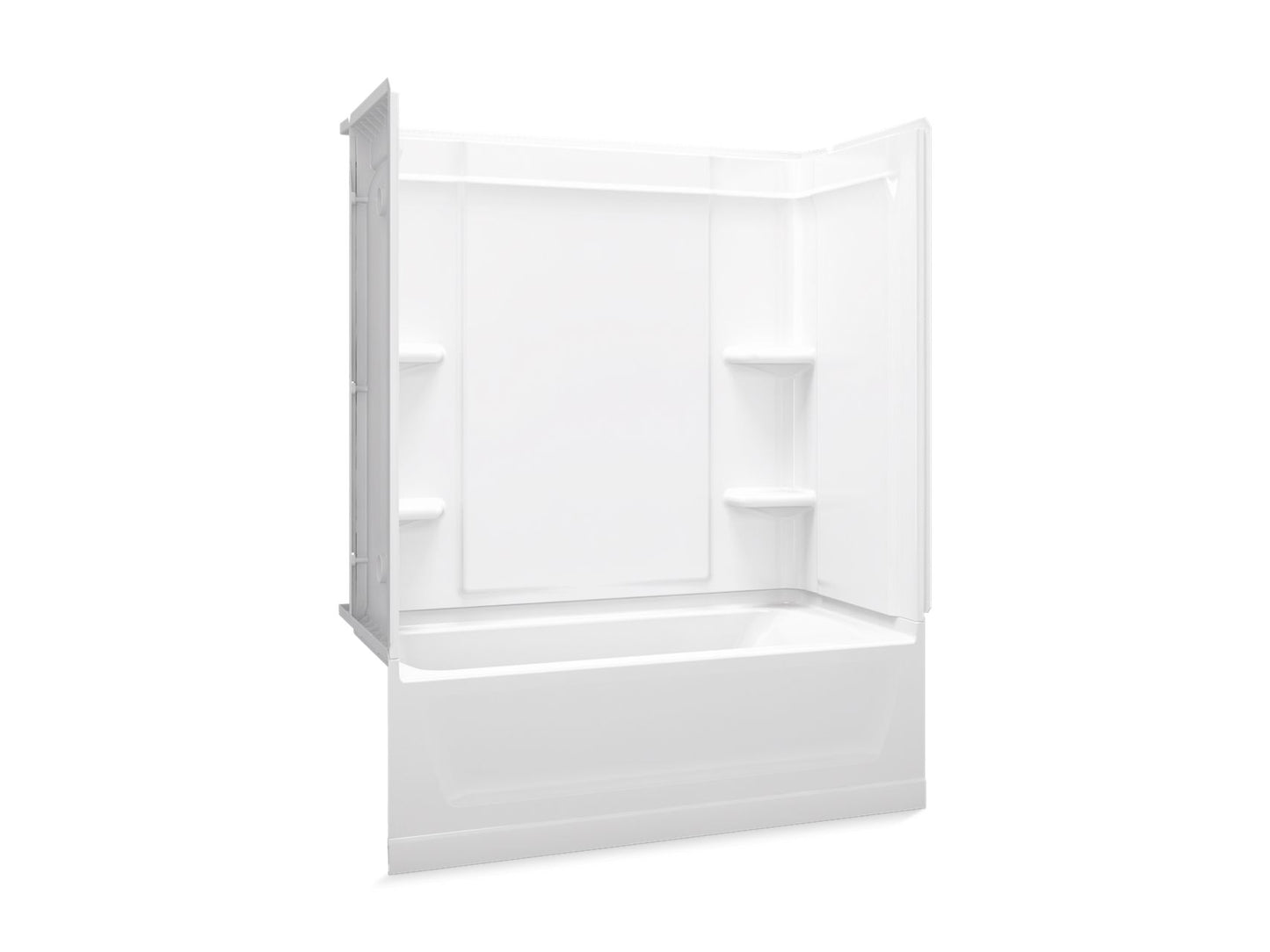 Sterling 71370118 Ensemble Medley 60" x 30" Vikrell® Bath/shower with Aging in Place Backerboards, Left Above-floor Drain, Wh