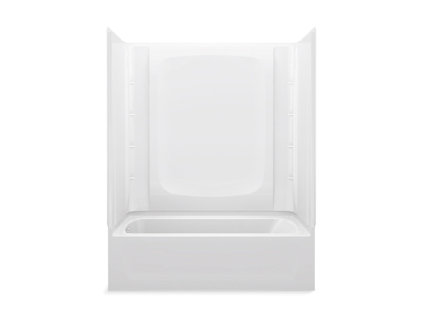 Sterling 71470112 STORE+ 60" x 30" Vikrell® Bath/shower, Left Above-floor Drain, White
