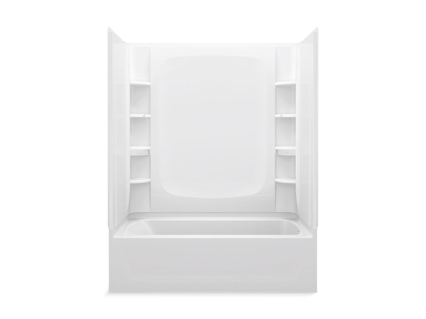 Sterling 71470120 STORE+ 60" x 30" Vikrell® Bath/shower, Right Drain, White