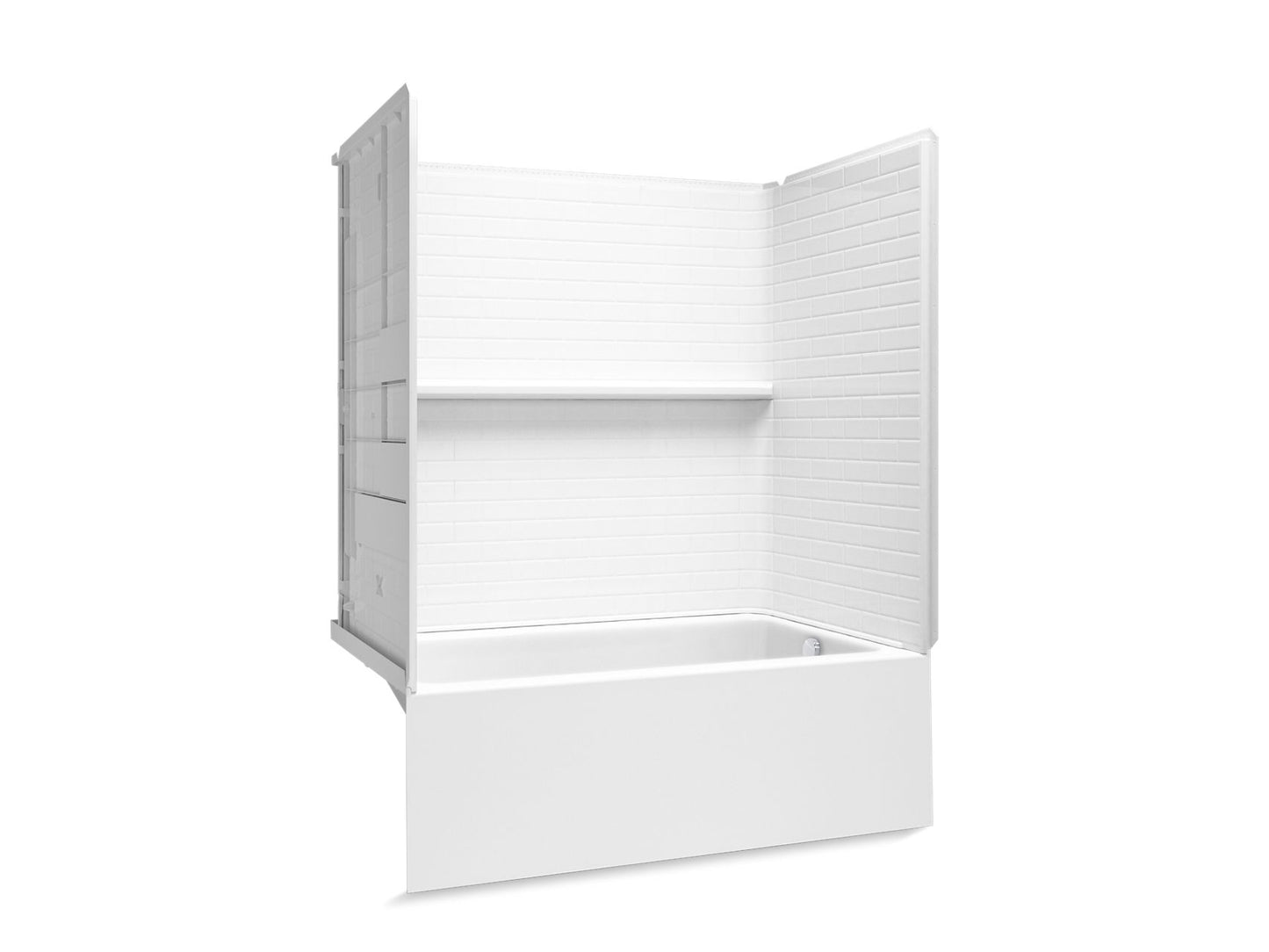 Sterling 71620128 Forum Traverse 60" x 36" Above-floor-drain Vikrell® Bath/shower with Aging in Place Backerboards, Right Dra