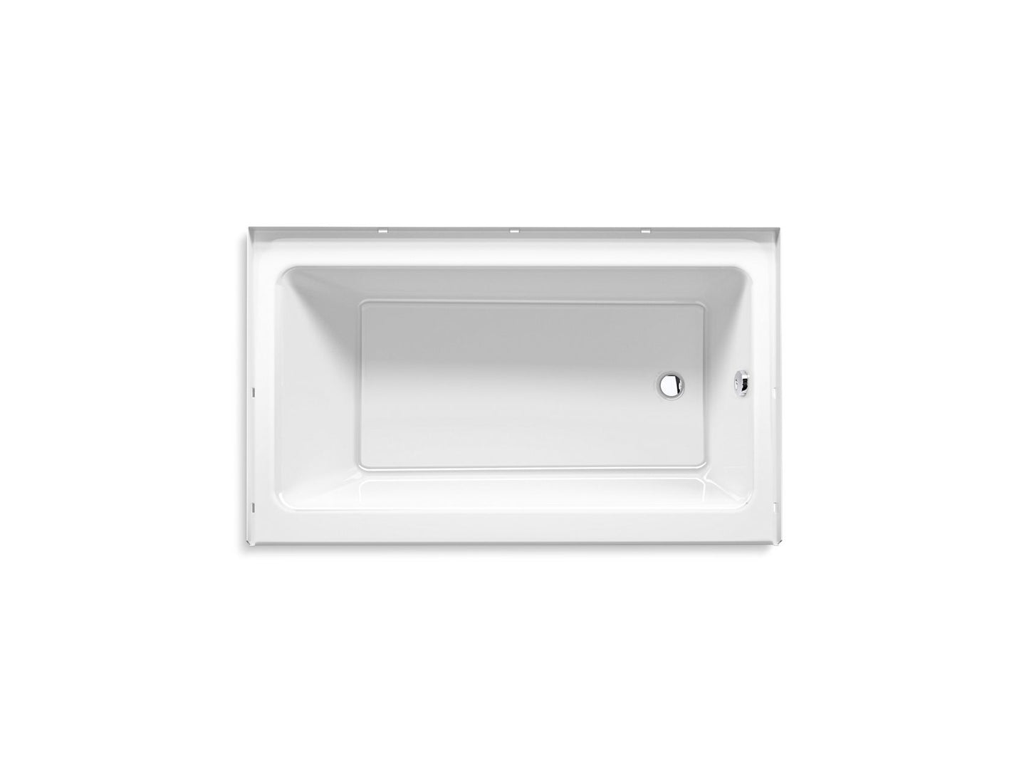 Sterling 71621122 Forum 60" x 36" Above-floor-drain Vikrell® Alcove Bath, Right Drain, White
