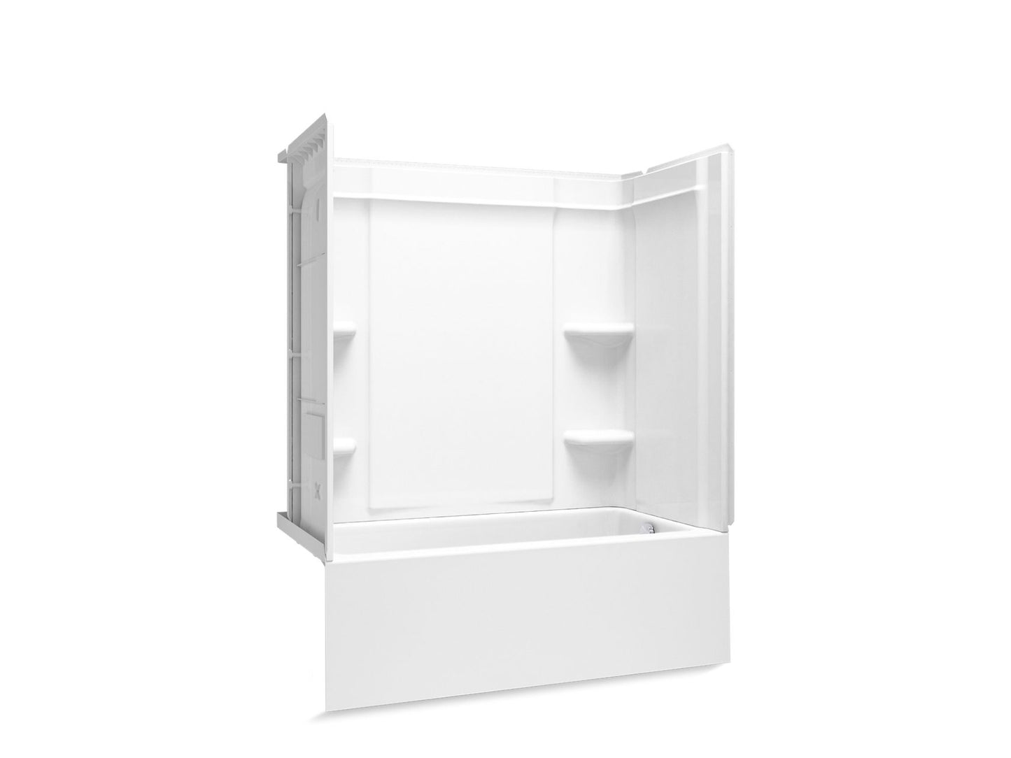 Sterling 71700128 Forum Medley 60" x 30" Above-floor-drain Vikrell® Bath/shower with Aging in Place Backerboards, Right Drain