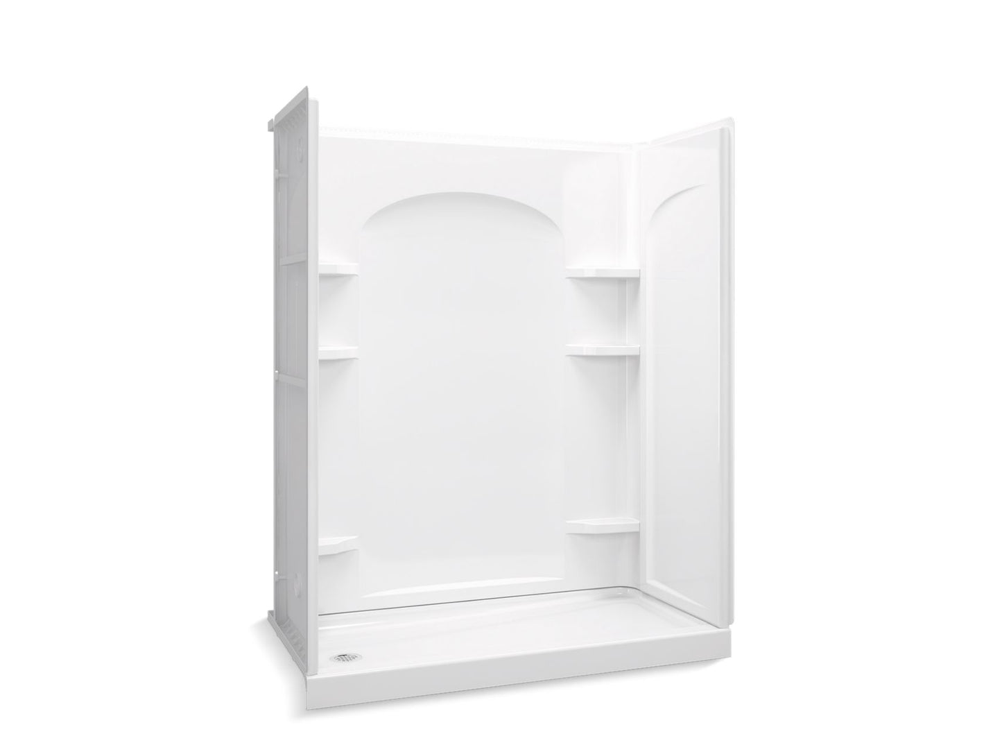 Sterling 72170110 Ensemble Curve 60" x 30" Vikrell® Shower, Left Drain, White