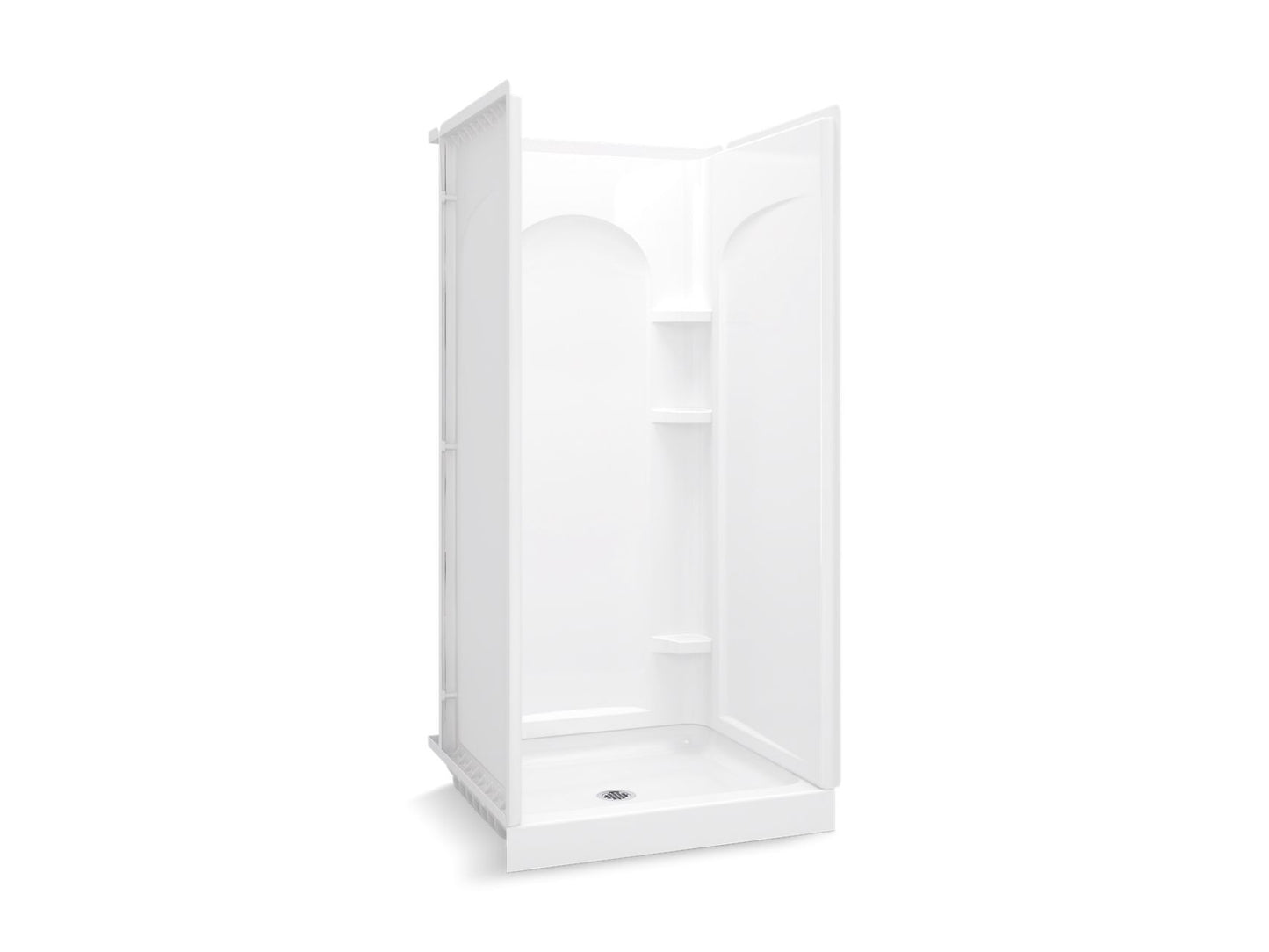 Sterling 72200100 Ensemble Curve 36" x 34" Vikrell® Shower, Center Drain, White