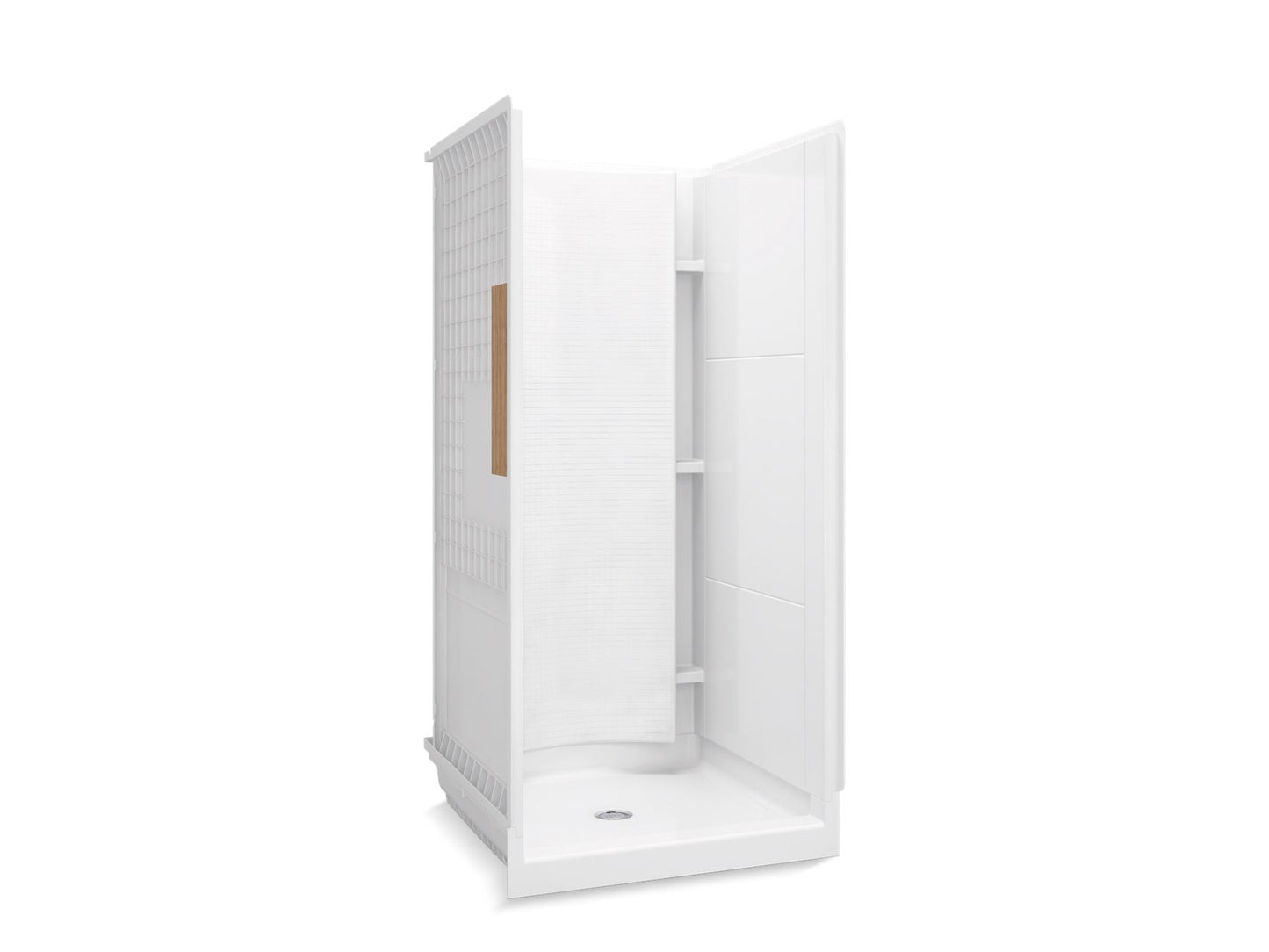 Sterling 72240106 Accord 36" x 36" Vikrell® Shower with Aging in Place, Center Drain Backerboards, White