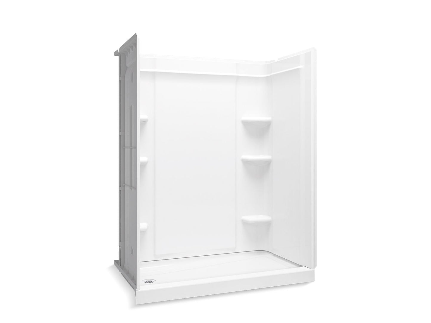 Sterling 72440110 Medley 60" x 30" Vikrell® Shower, Left Drain, White