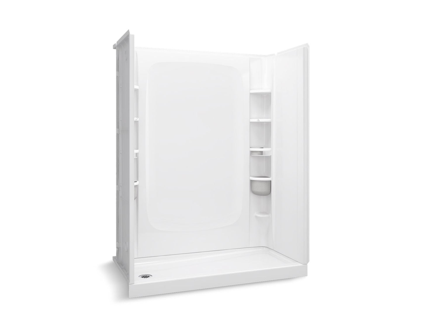 Sterling 72470110 STORE+ 60" x 30" Vikrell® Shower, Left Drain, White